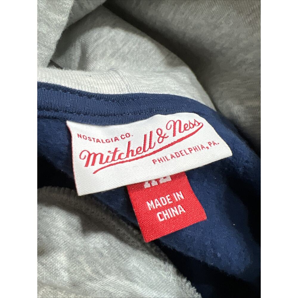 Mitchell & Ness Michigan Wolverines Navy Arched Fleece Pullover Hoodie Size XL - Picture 10 of 16